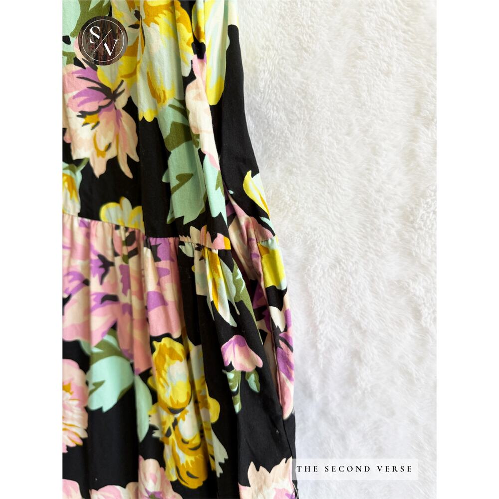 Who What Wear Black Boho Floral Maxi Dress Size Small - Picture 6 of 8